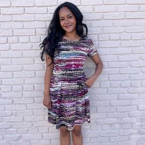 Roz & Ali abstract print dress sz 6